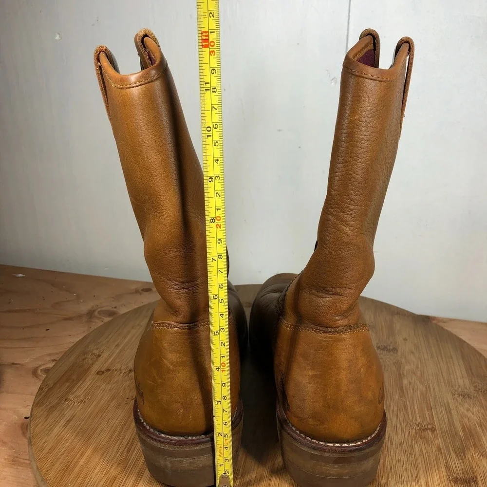 Cabelas Mens 8.5 shoes Brown Leather GTX Waterproof Work Western Pull On boots